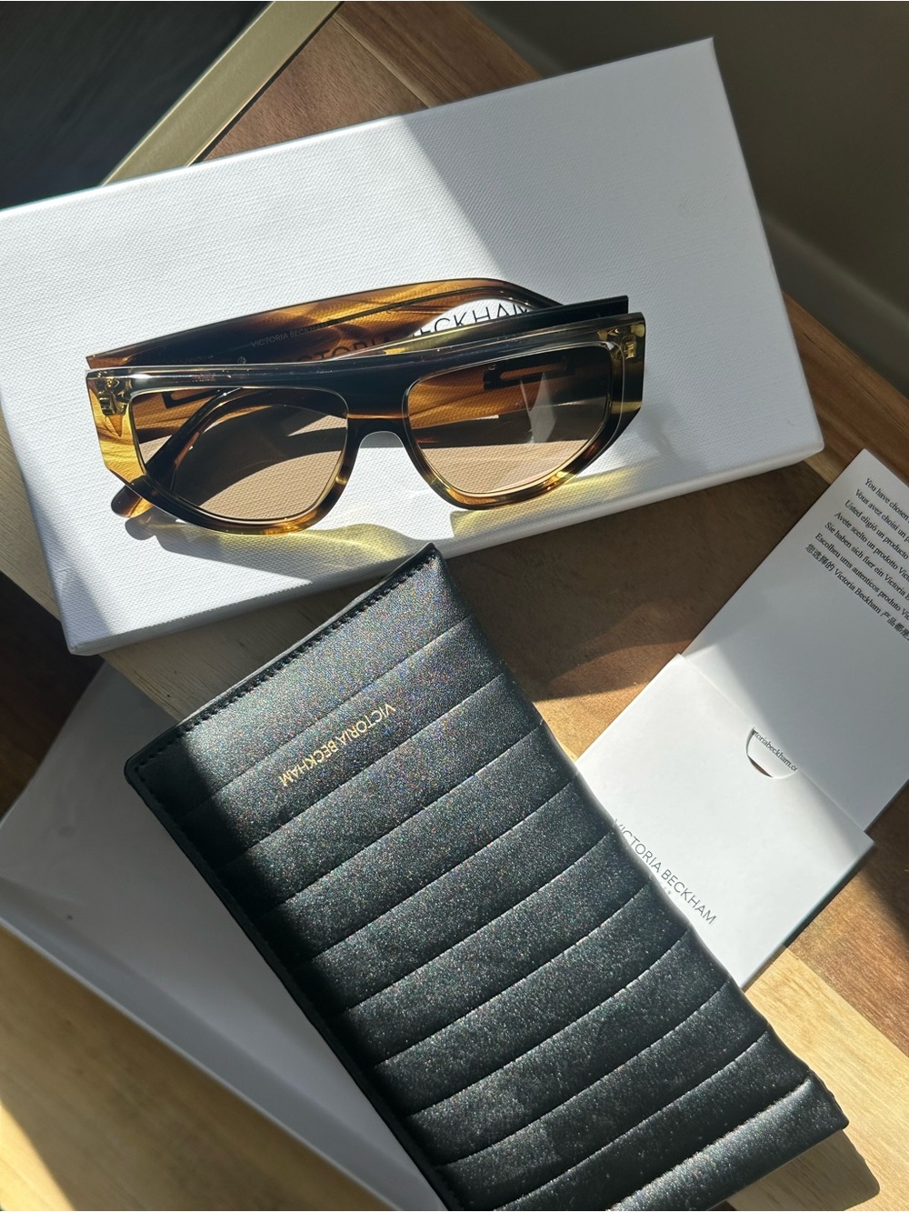 Victoria Beckham Tortoiseshell Sunglasses and Case Box